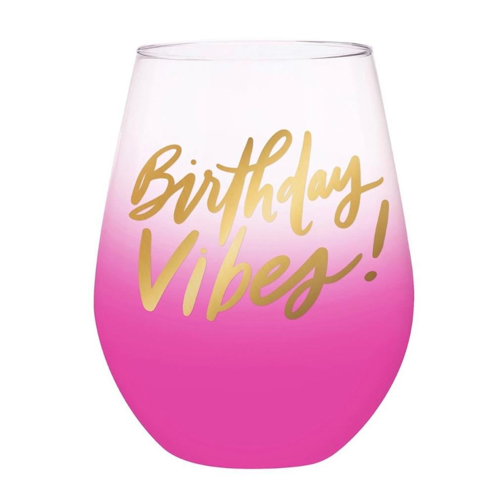 Slant Collections Birthday Jumbo Wine Glass & coozie